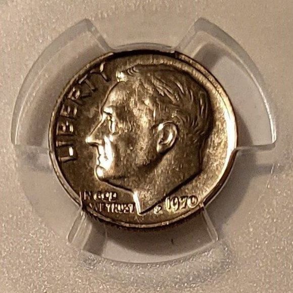 1970 Roosevelt Dime Reverse of 1968 FS-901 MS64 PCGS - Picture 3 of 4